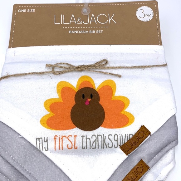 Lila & Jack My First Thanksgiving Set - Hat, Socks, and Bandana Bib Bundle - Picture 5 of 10